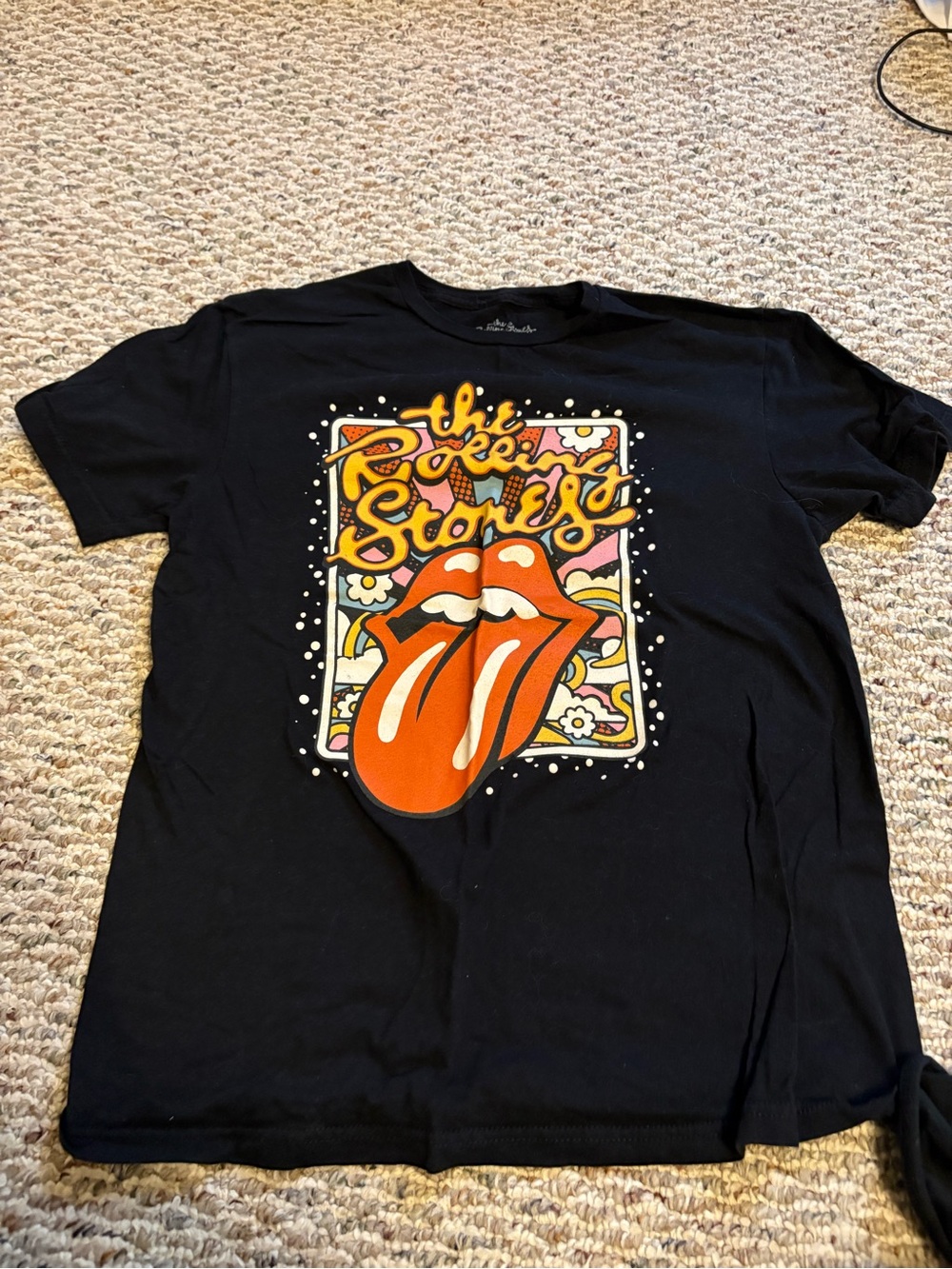 Rolling Stones black graphic tee womens